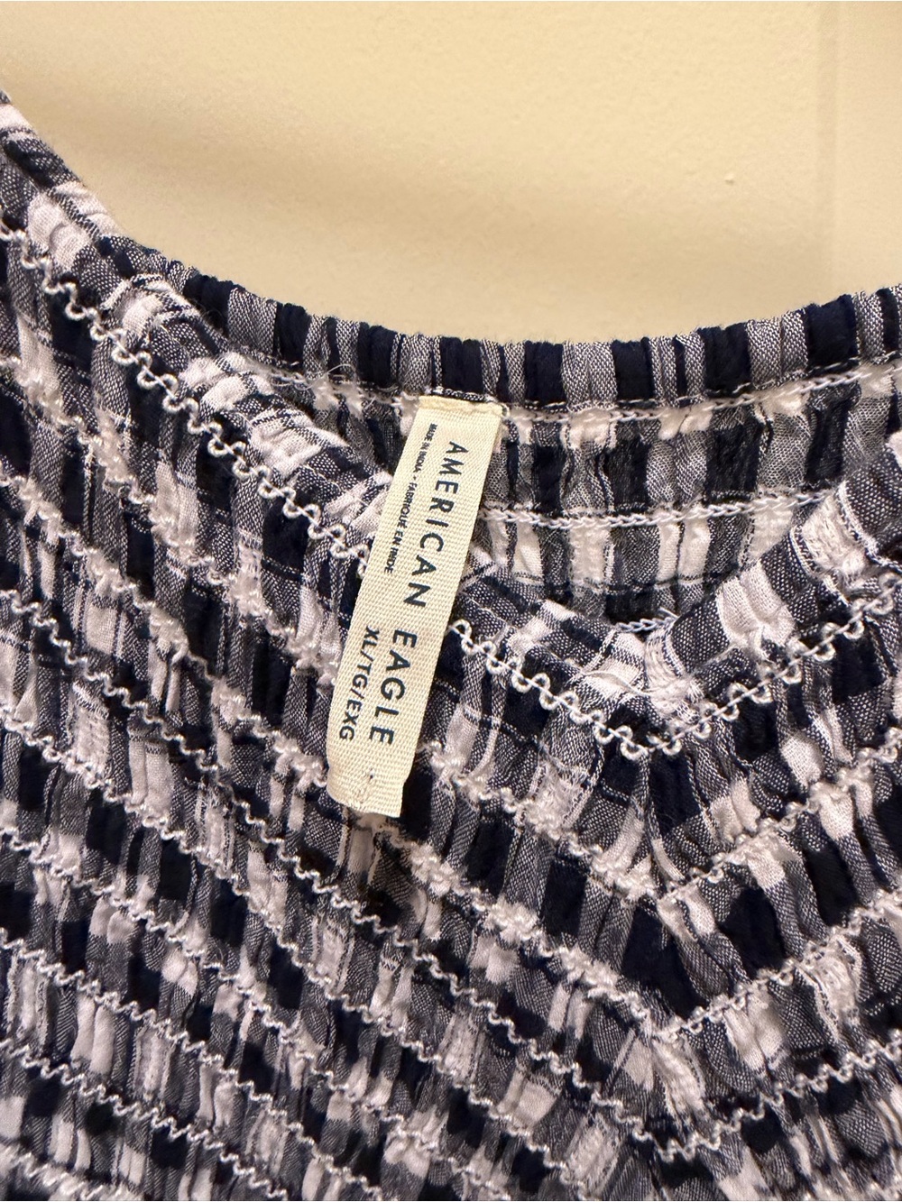 American Eagle Outfitters Navy and White Plaid Mini Dress - Picture 3 of 6